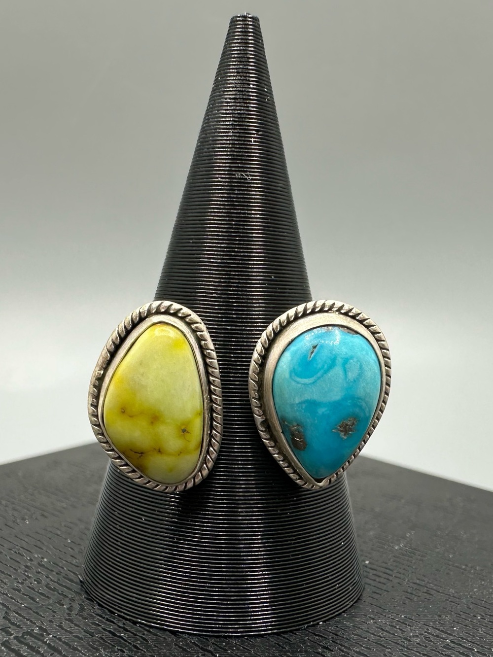 Palomino Blue Bird Turquoise Sterling Silver 925 Ring Handmade Floater Bypass